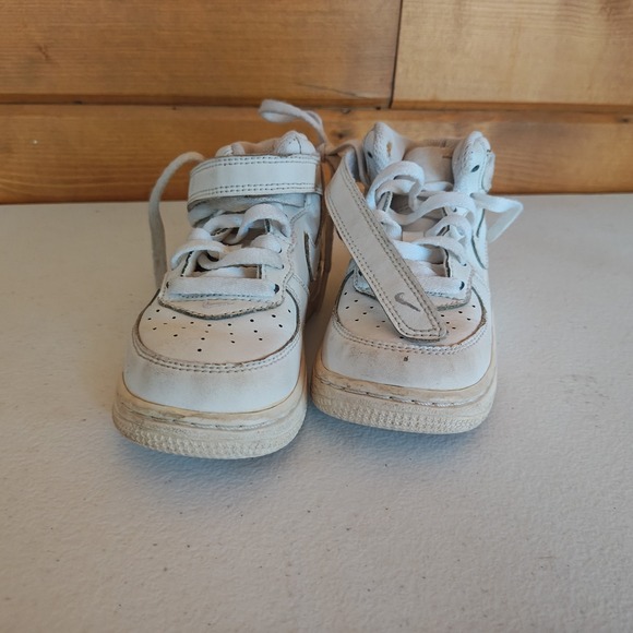 Nike Air Force 1 Mid TD Toddler Unisex Size 7C White Basketball Shoes 314197-113 - Picture 4 of 6